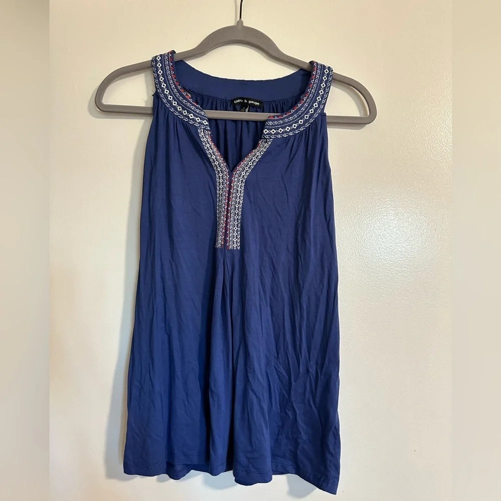 Cable & Gauge Red, White and Blue Sleeveless Top
